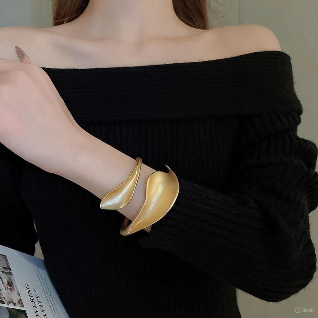 Sculptural Leaf Cuff