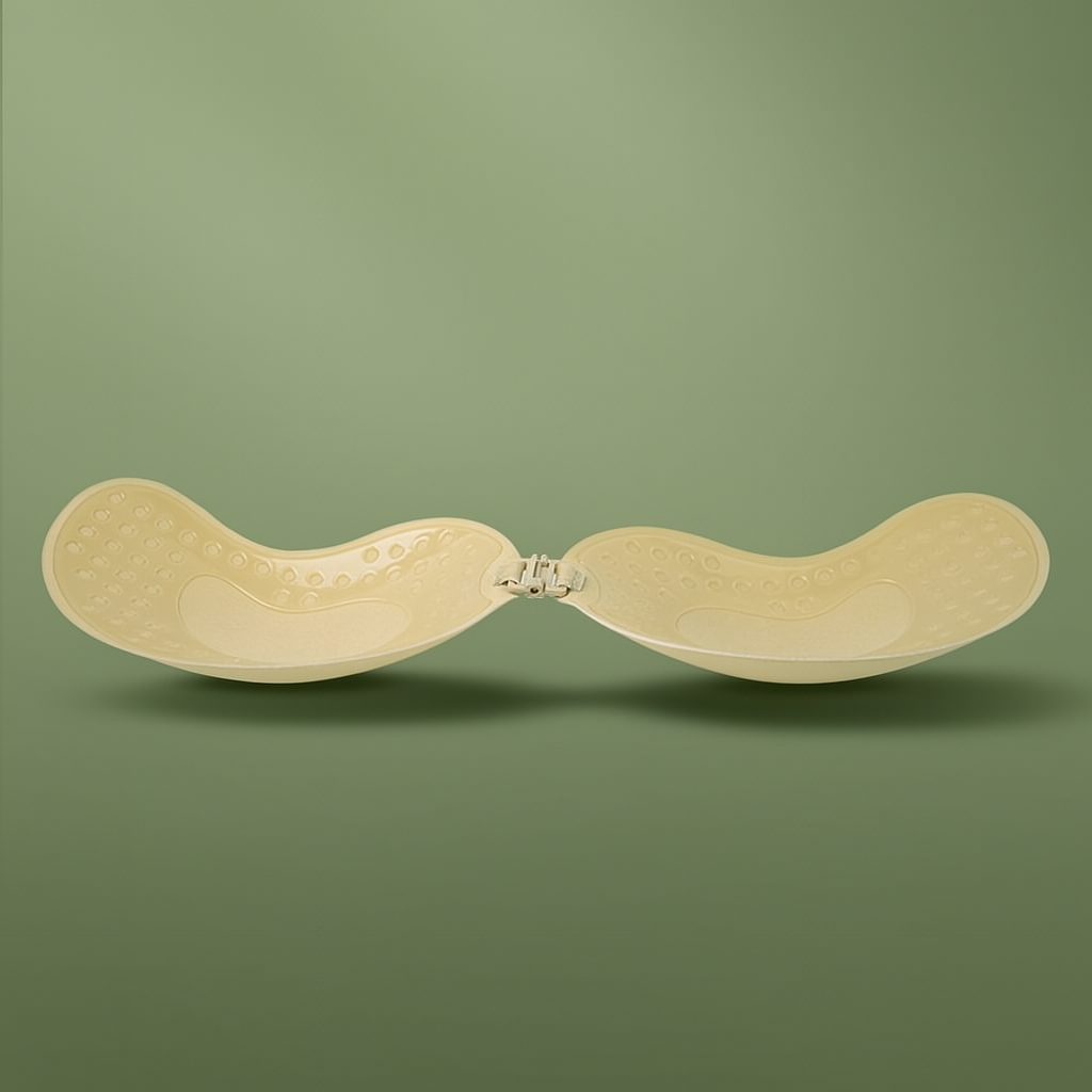 Invisible  Mango-Shaped Adhesive Bra – Strapless,  Backless & Reusabl