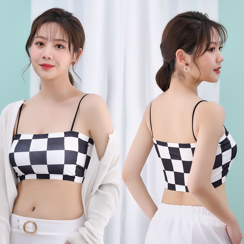 GridPop Checkered Bandeau – Bold Prints with Built-In Comfort