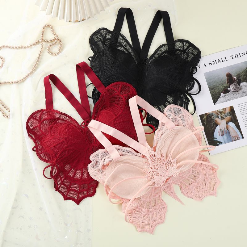 Butterfly Embroidered Lace Bra – Elegant Comfort Meets Alluring Style