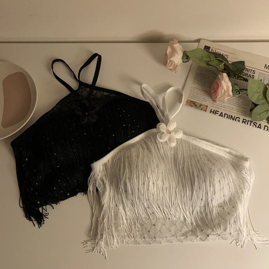 Halter Fringe Crop Top – Flowy, Feminine, and Flirty