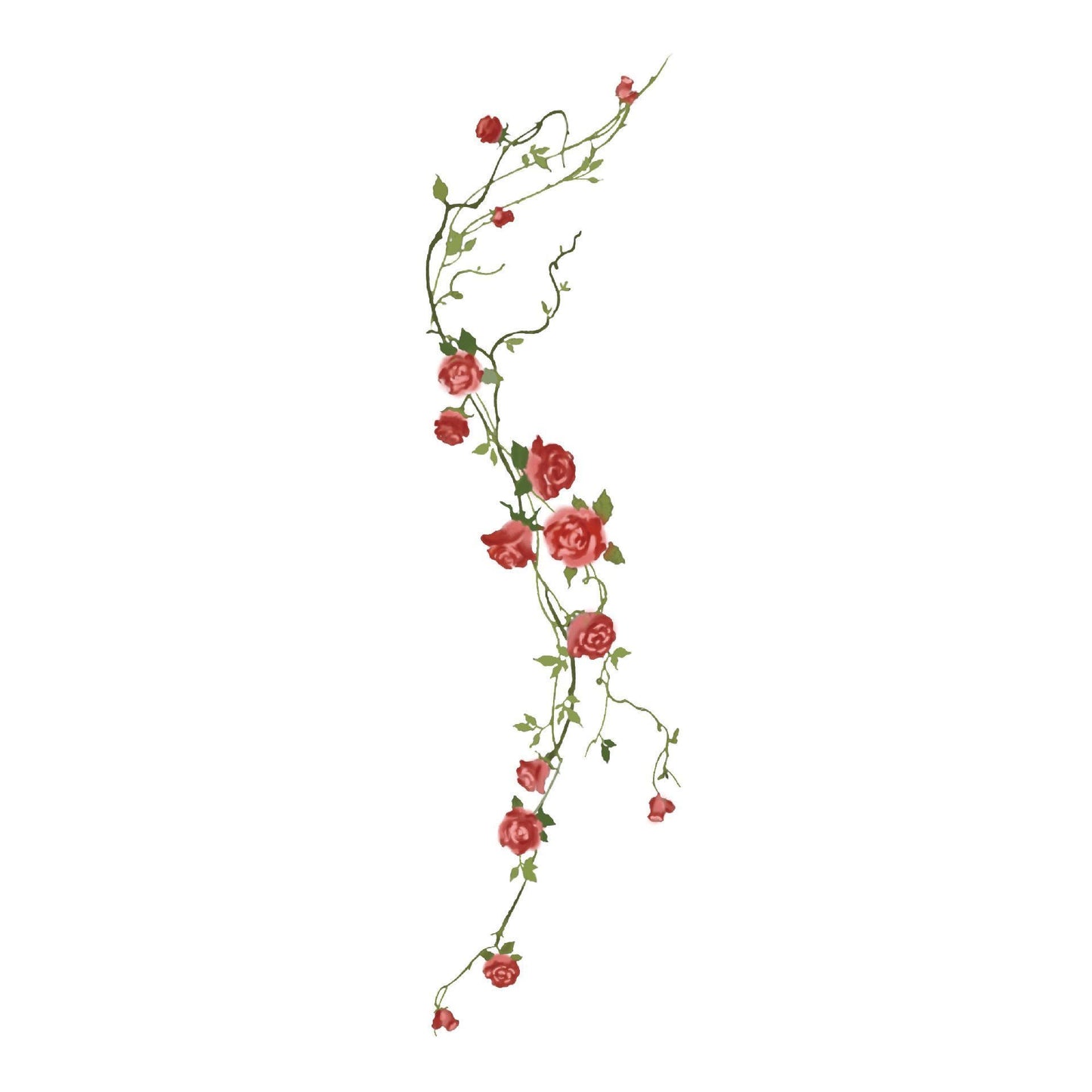 Cherry Blossom & Red Butterfly Temporary Tattoo
