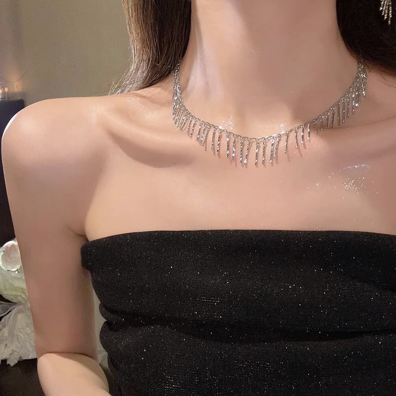 Cascading Crystal Necklace & Earrings Set