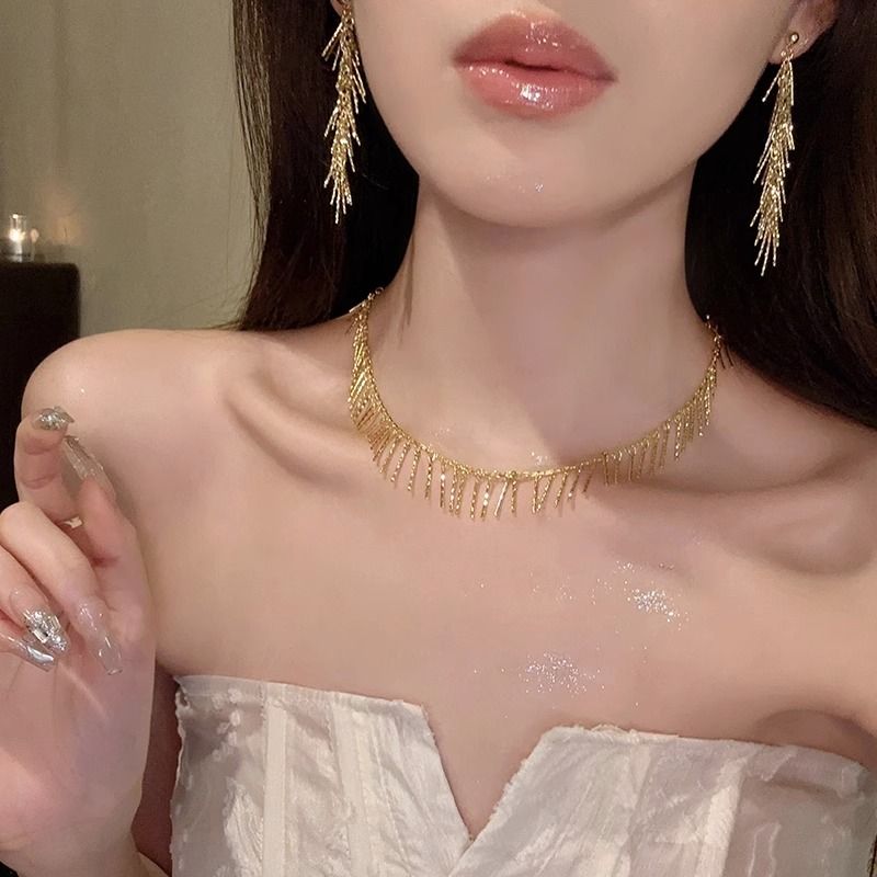 Cascading Crystal Necklace & Earrings Set