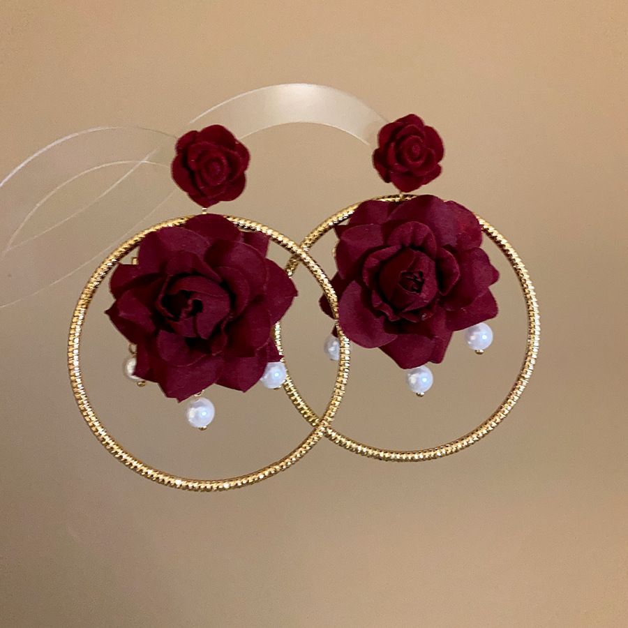 Rose Hoop Earrings