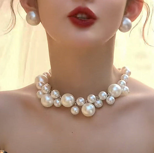 Clustered Pearl Jewlry Set