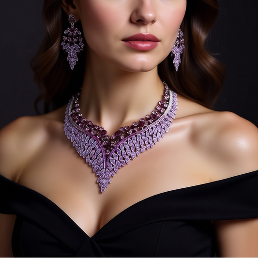 Cascading Amethyst-Inspired Jewelry Set