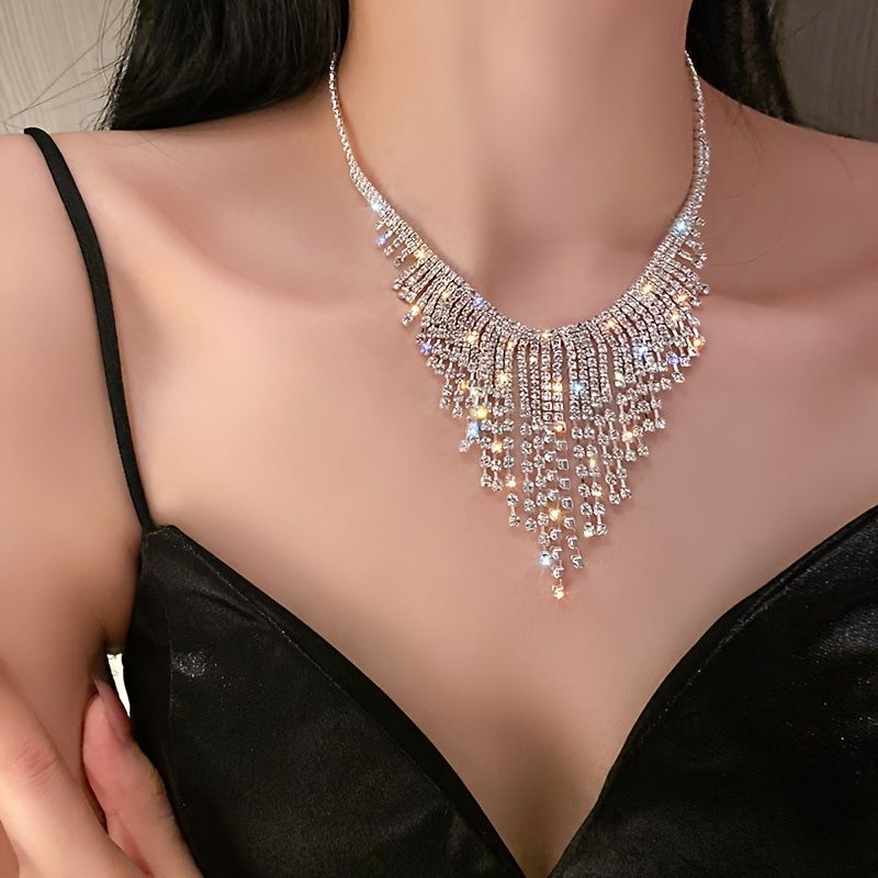 Cascading Crystal Statement Necklace