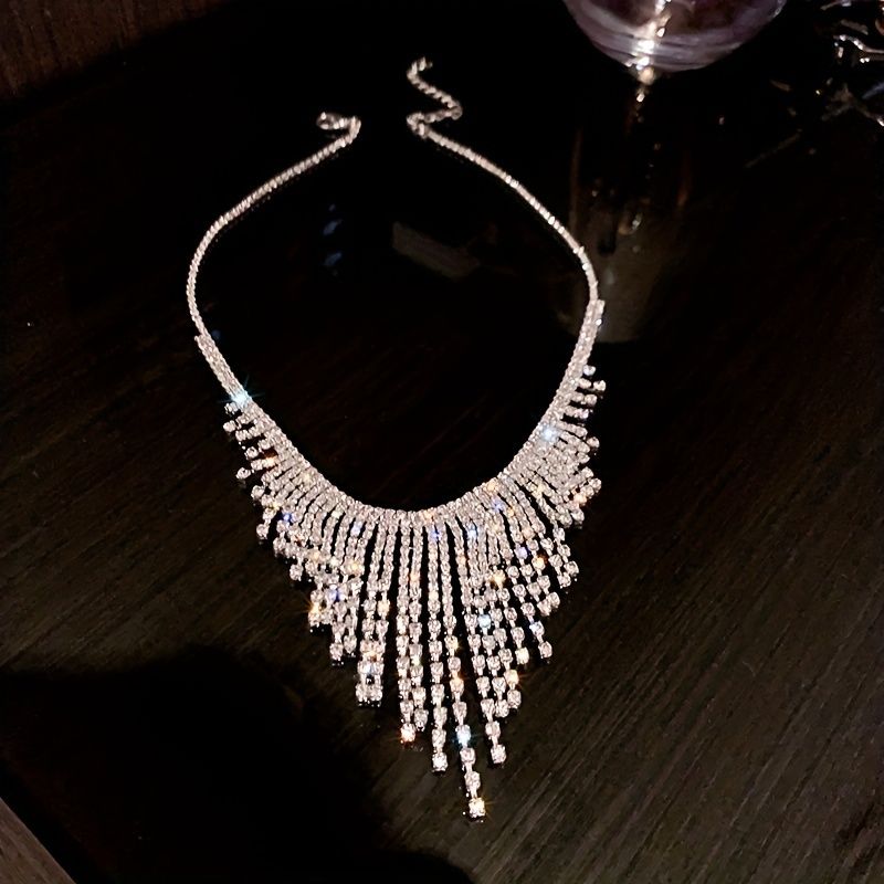 Cascading Crystal Statement Necklace