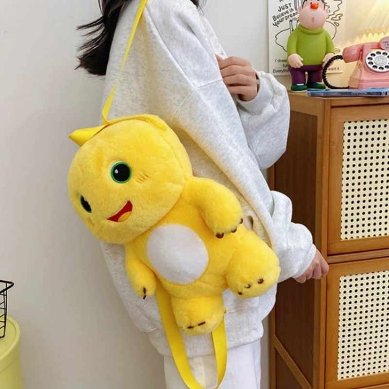 Yellow Plush Dinosaur Backpack