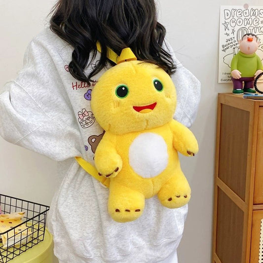 Yellow Plush Dinosaur Backpack