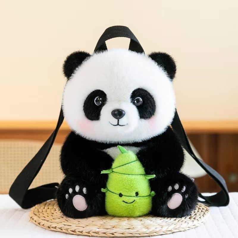 Panda with Bamboo Plush Backpack