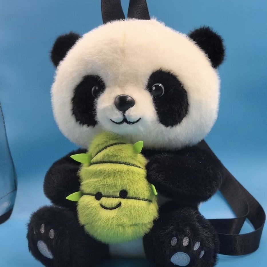 Panda with Bamboo Plush Backpack