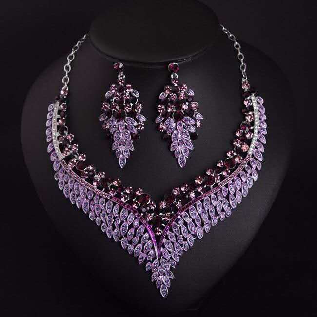 Cascading Amethyst-Inspired Jewelry Set