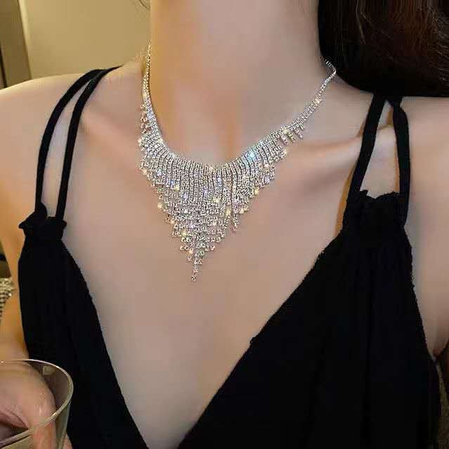 Cascading Crystal Statement Necklace