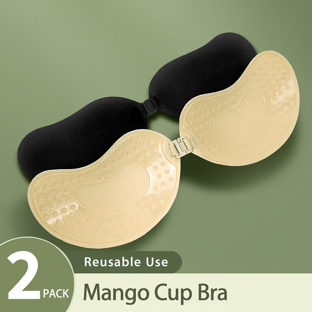 Invisible  Mango-Shaped Adhesive Bra – Strapless,  Backless & Reusabl