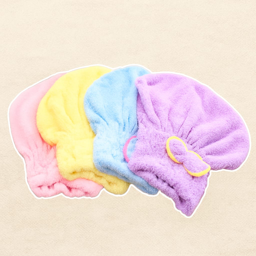 Ultra-Absorbent Bowknot Hair Drying Cap – Fast, Gentle, and Stylish