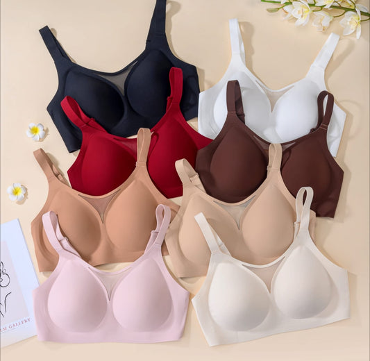 Soft Comfort Bra with Net Detail – Wire-Free Everyday Support